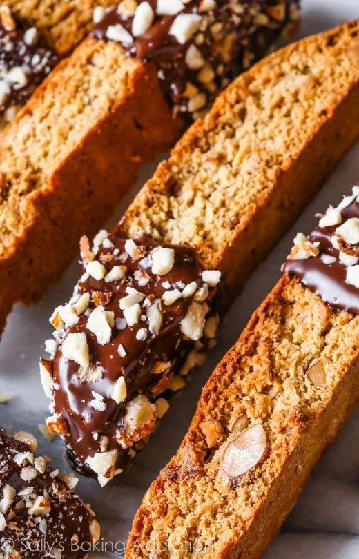 Almond Biscotti with Chocolate Dip