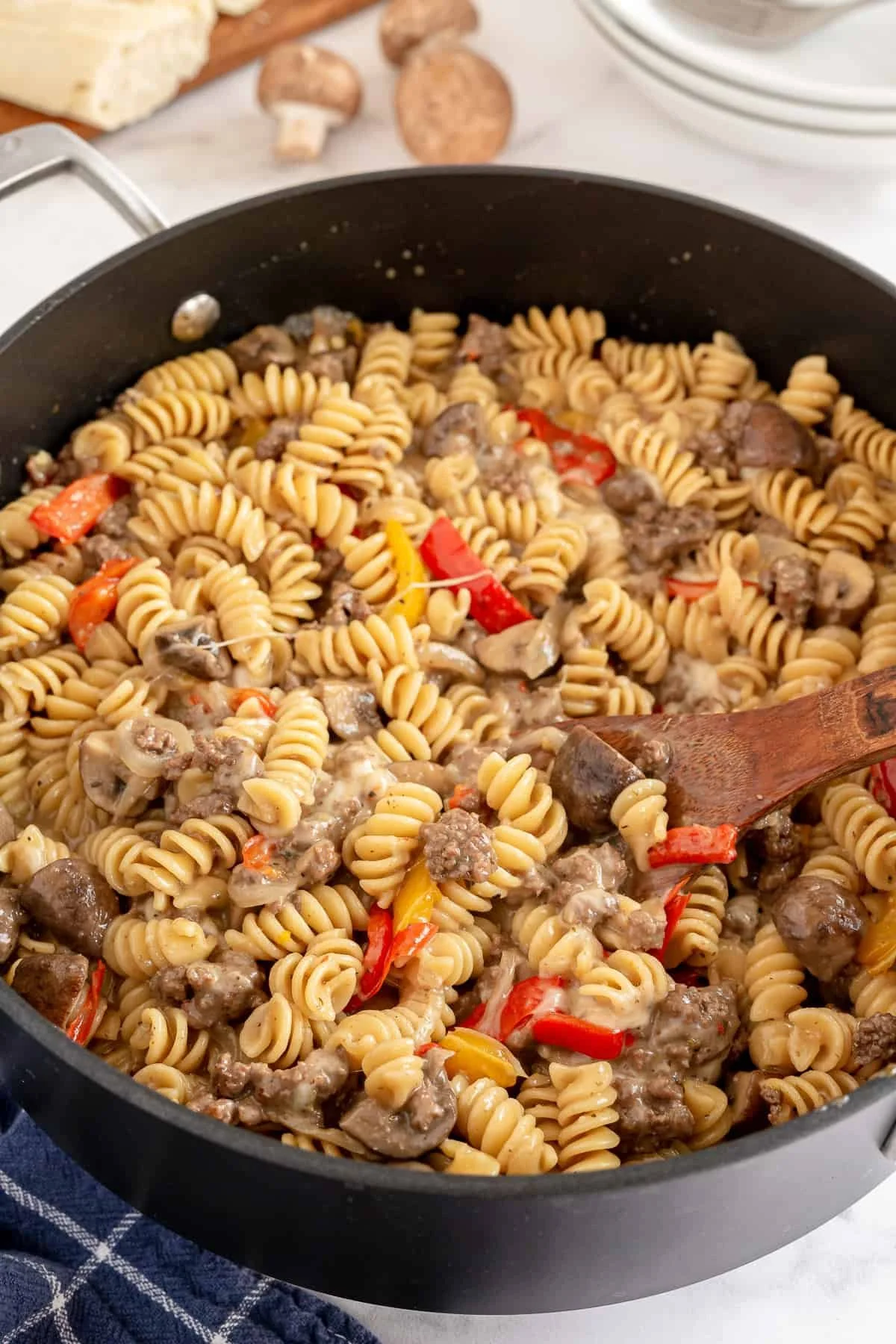 Cheesesteak Pasta Skillet