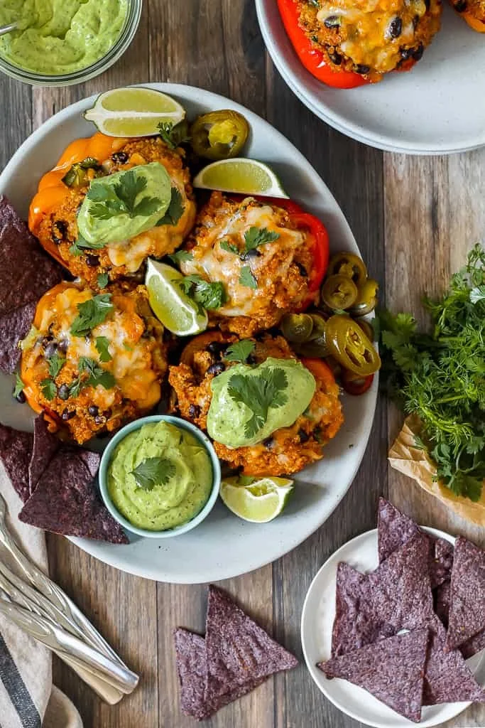 Chipotle Chicken Quinoa Stuffed Peppers