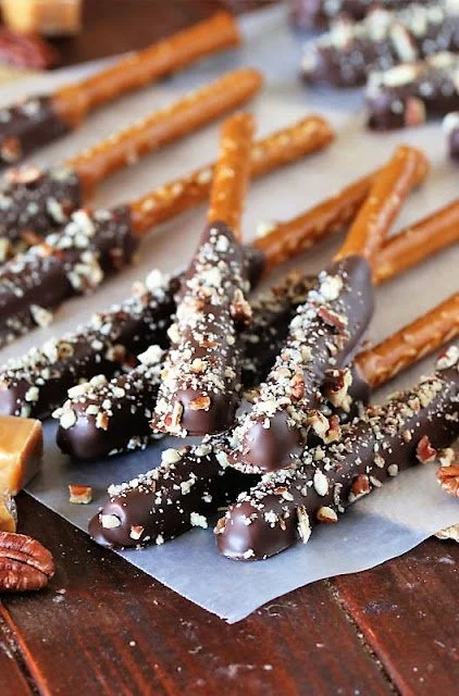 Chocolate Turtle Pretzel Sticks