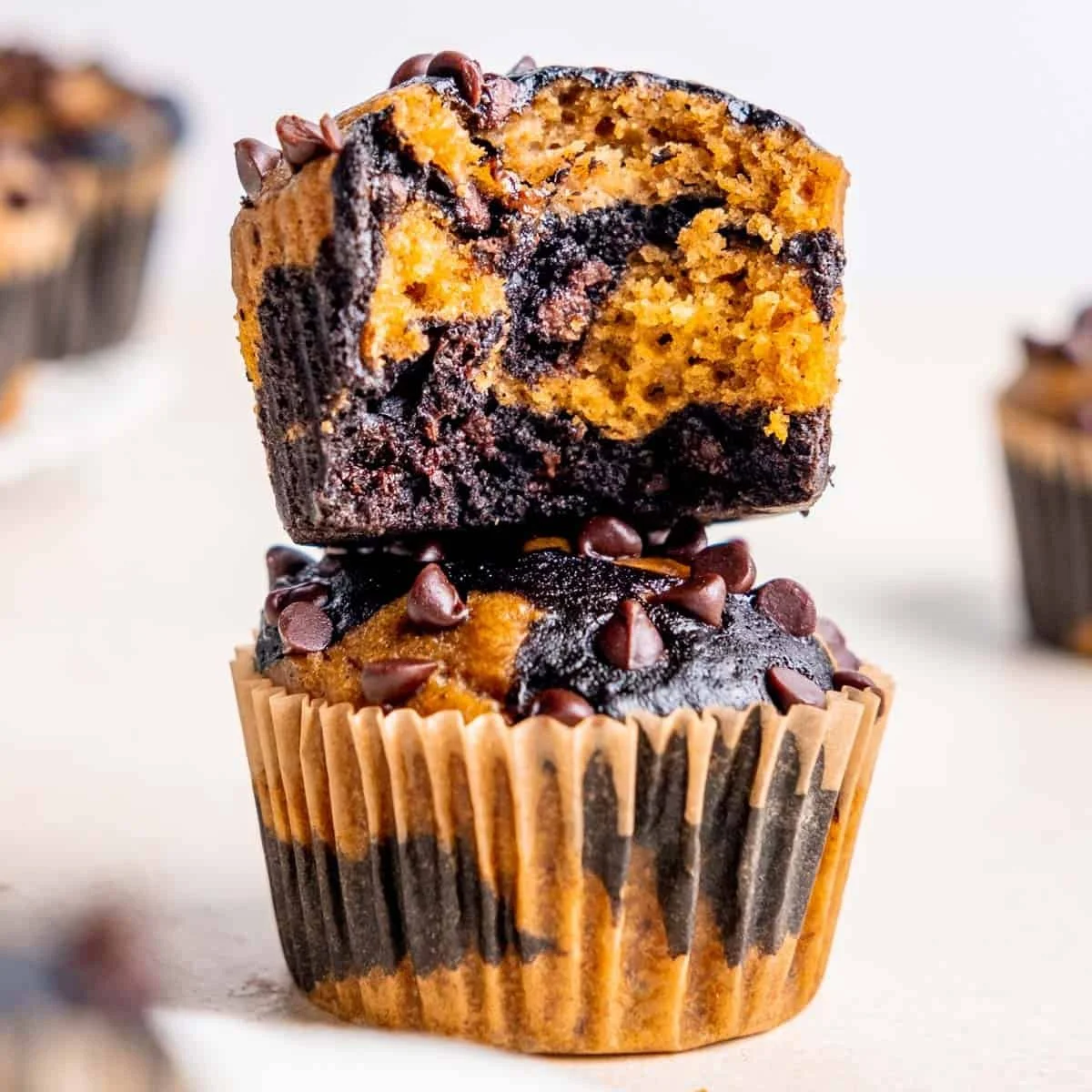 Creamy Chocolate Pumpkin Muffins