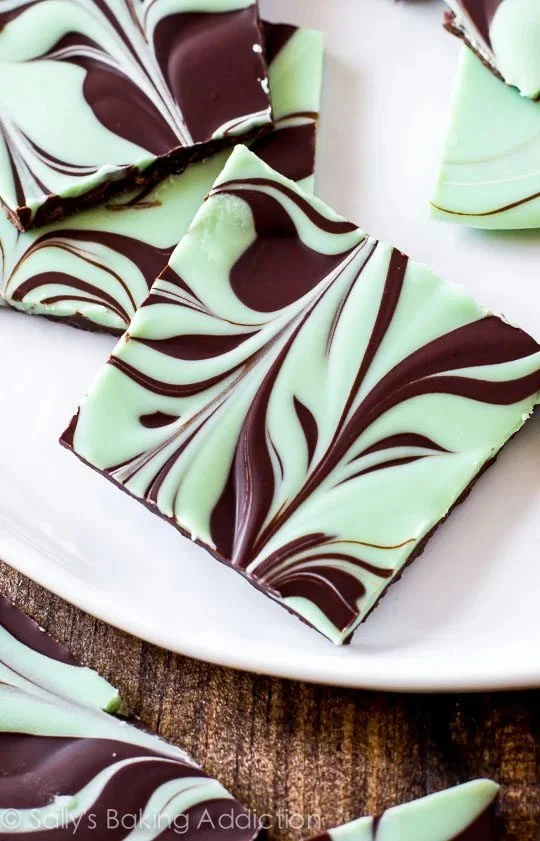 Creamy Mint Chocolate Bark Swirl
