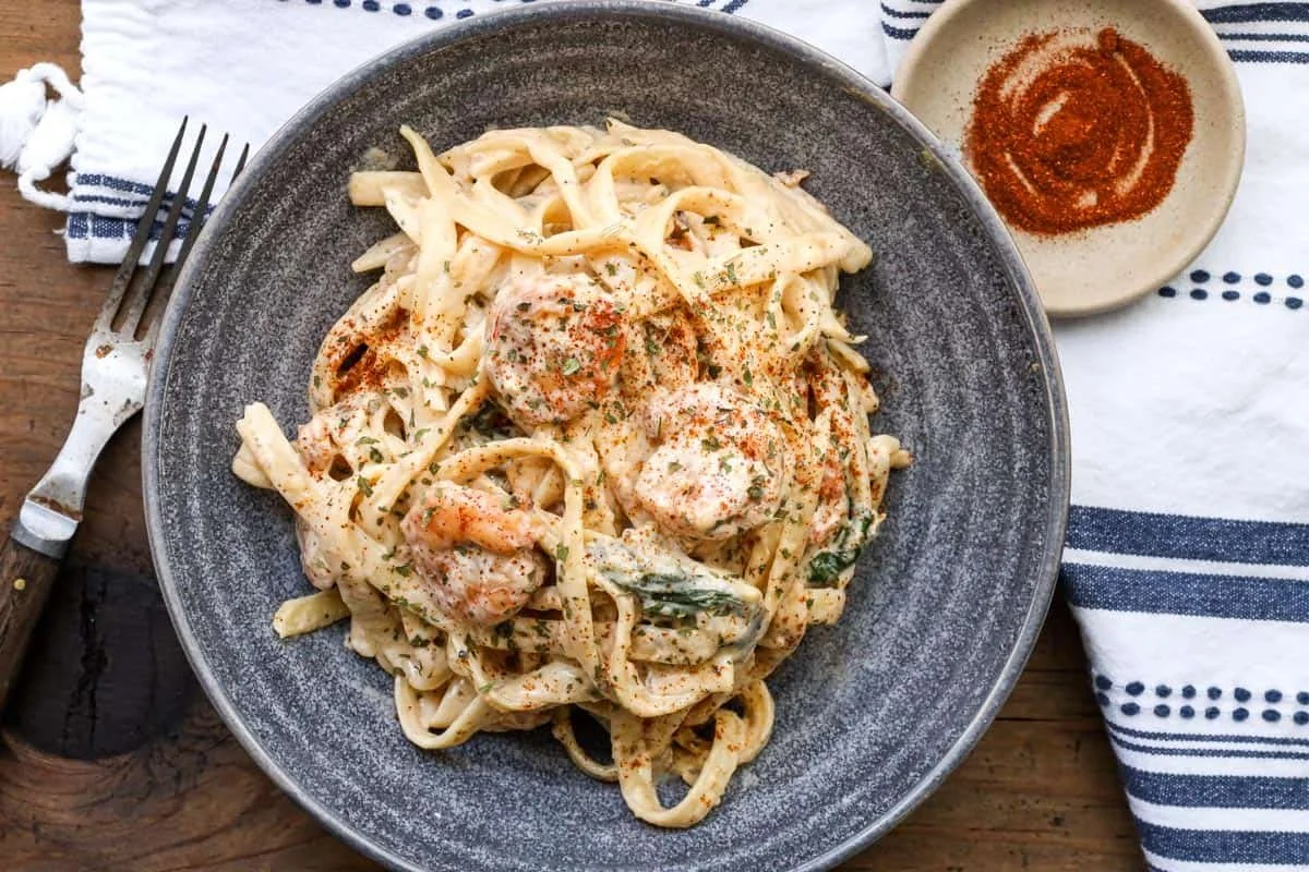 Creamy Spinach Shrimp Alfredo