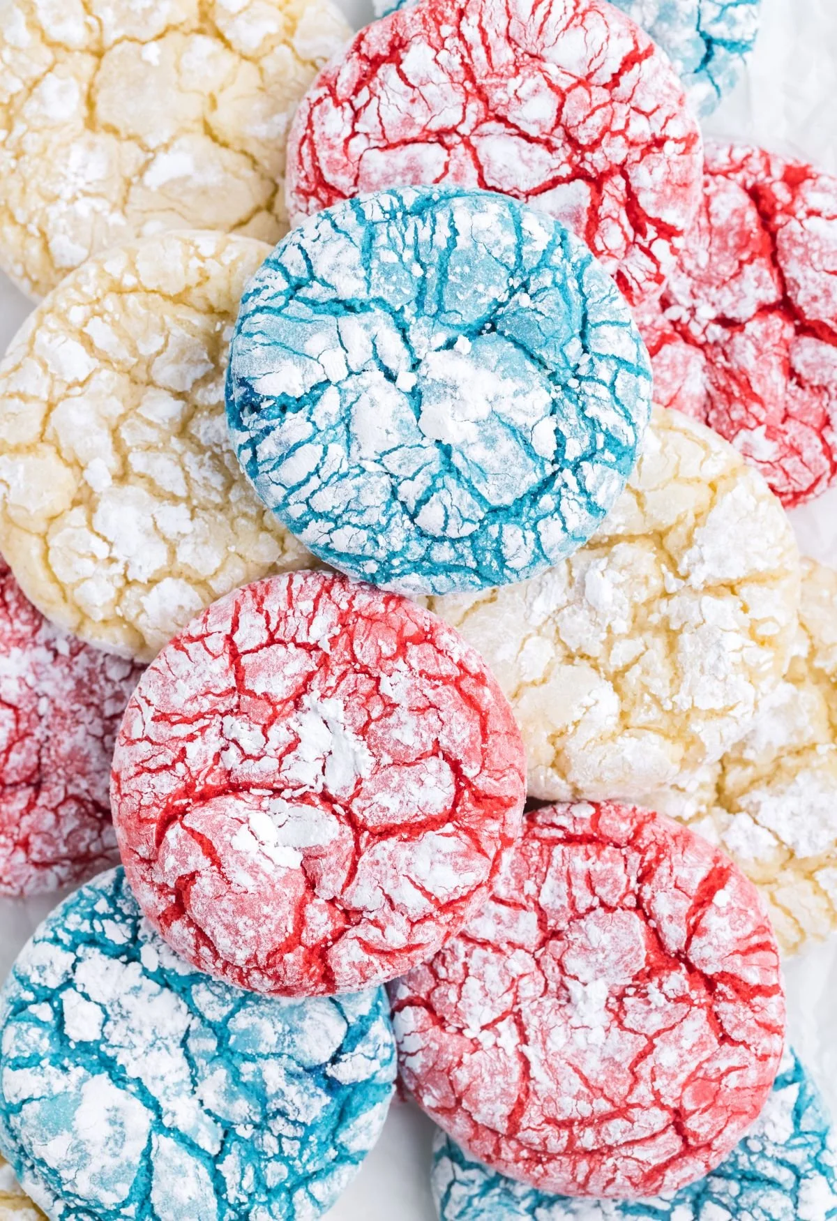 Crinkle Cookies: Red White Blue