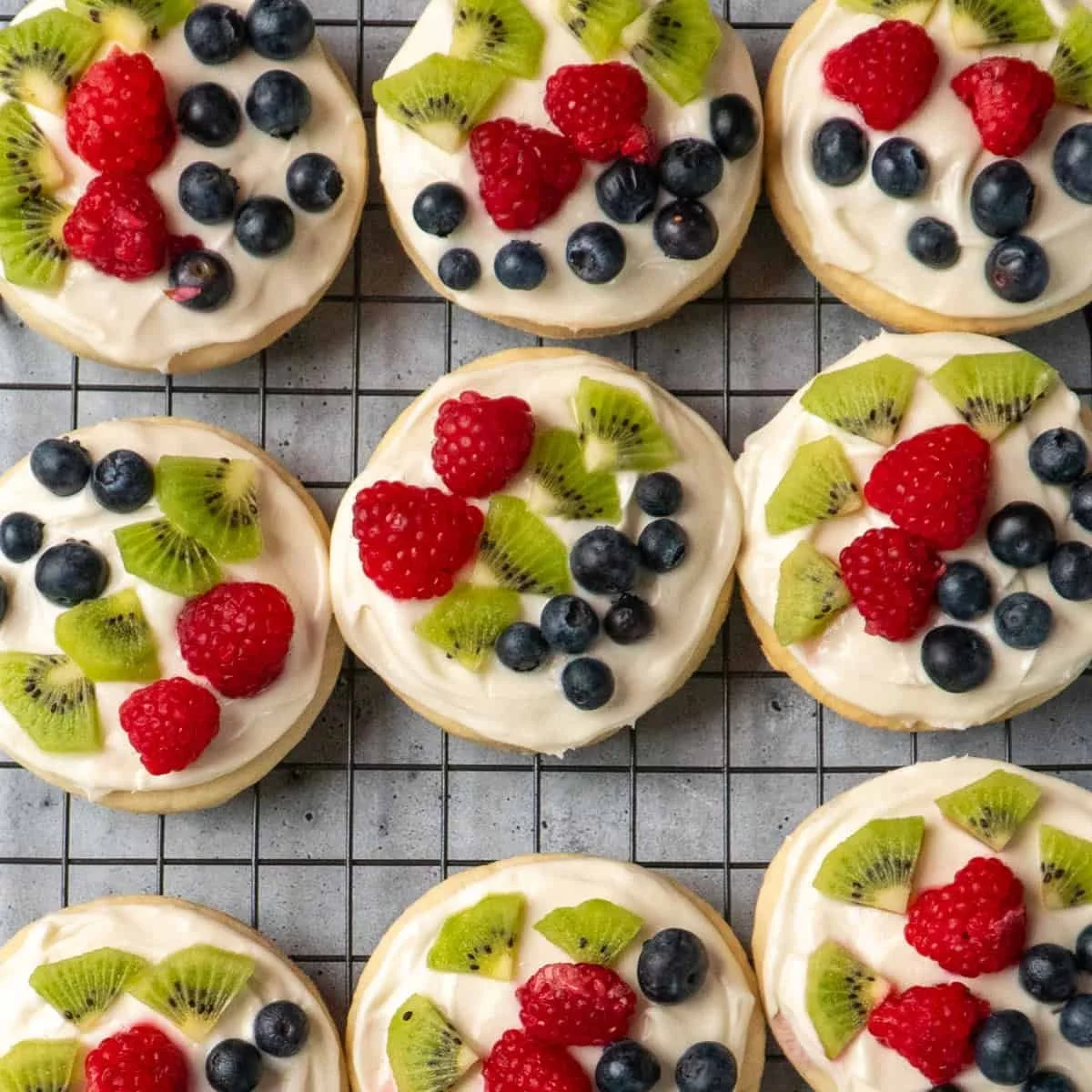 Crispy Fruit Pizza Cookies