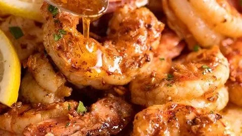 Crispy Grilled Shrimp with Lemon Butter