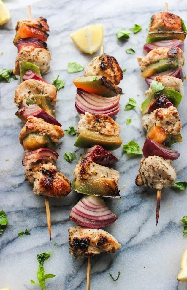 Greek Lemon Chicken Skewers