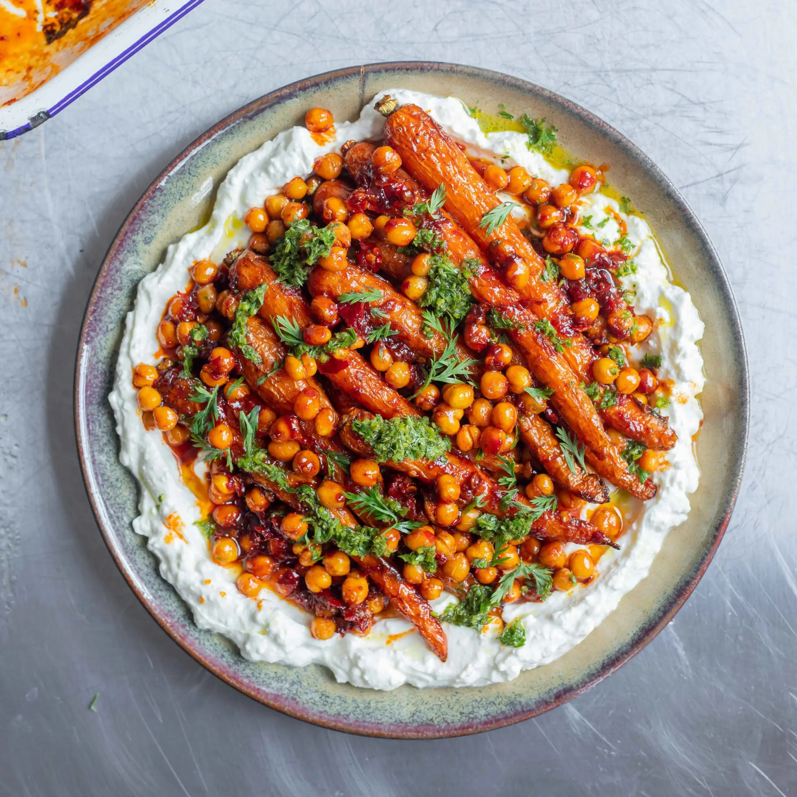 Honey Harissa Carrots and Whipped Feta