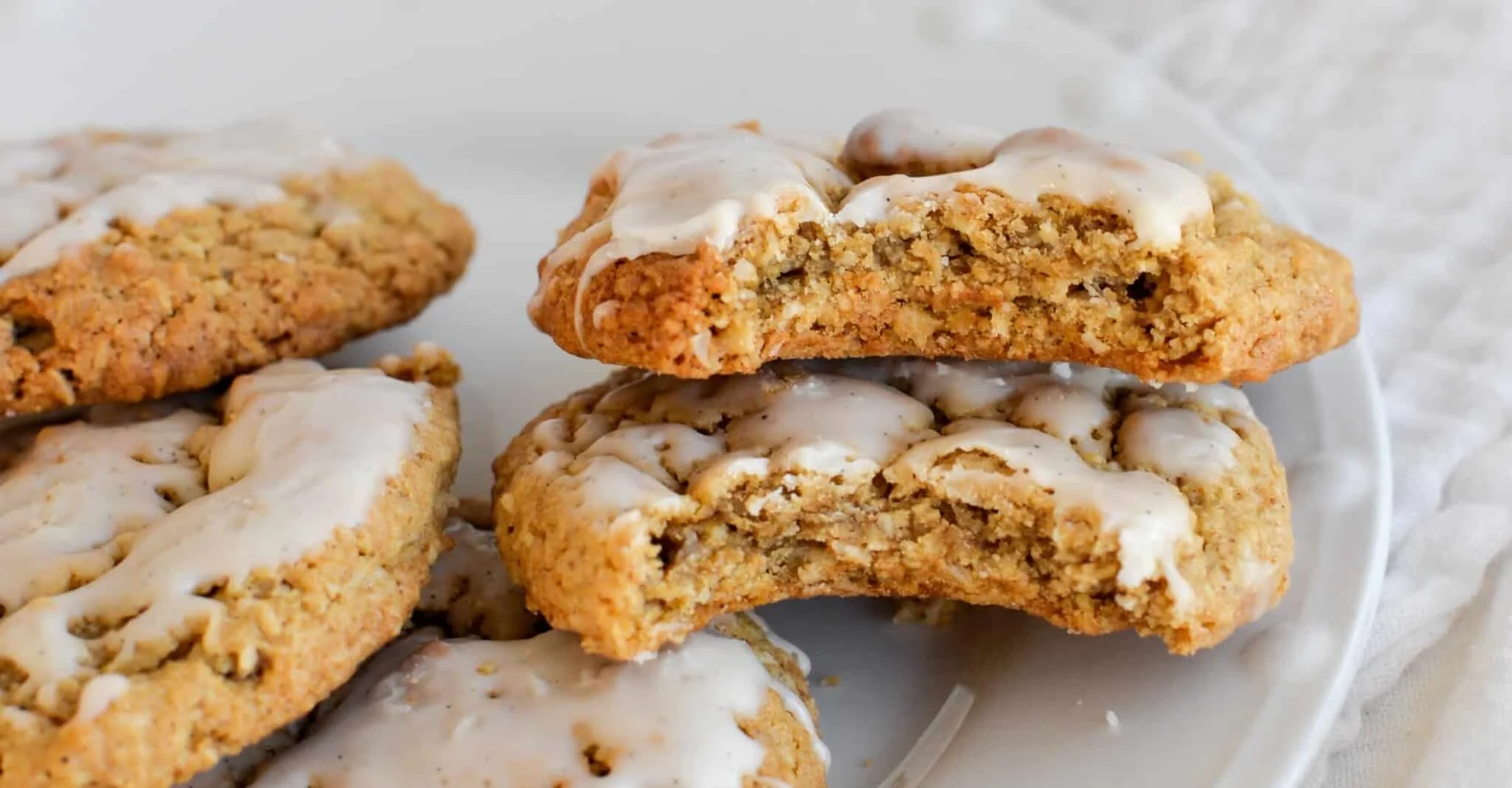 Iced Oatmeal Sourdough Cookies