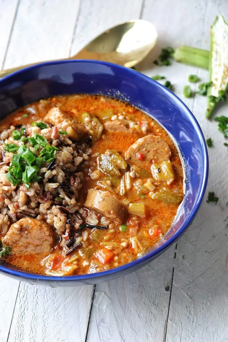 New Orleans Vegan Gumbo with Okra