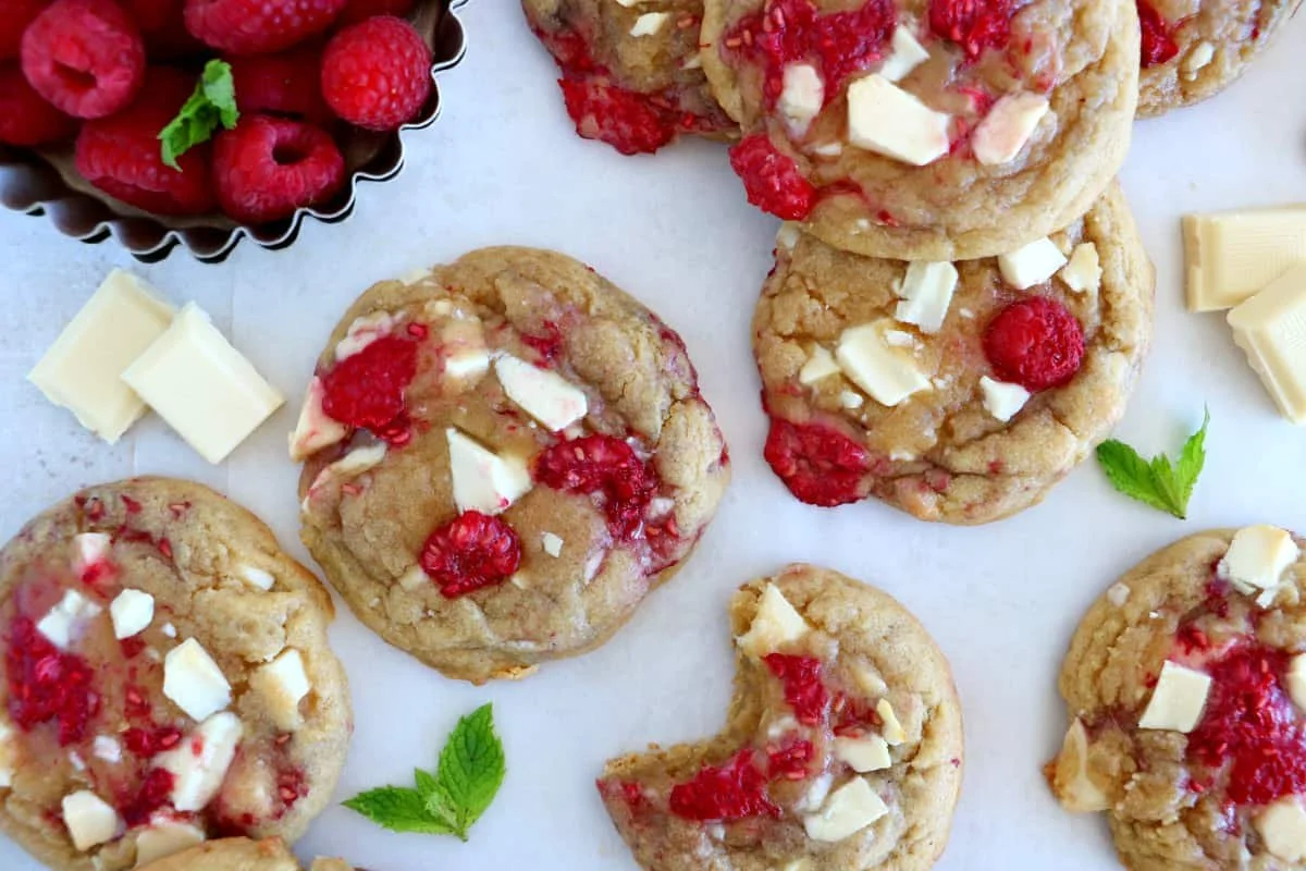 Raspberry White Chocolate Cookies