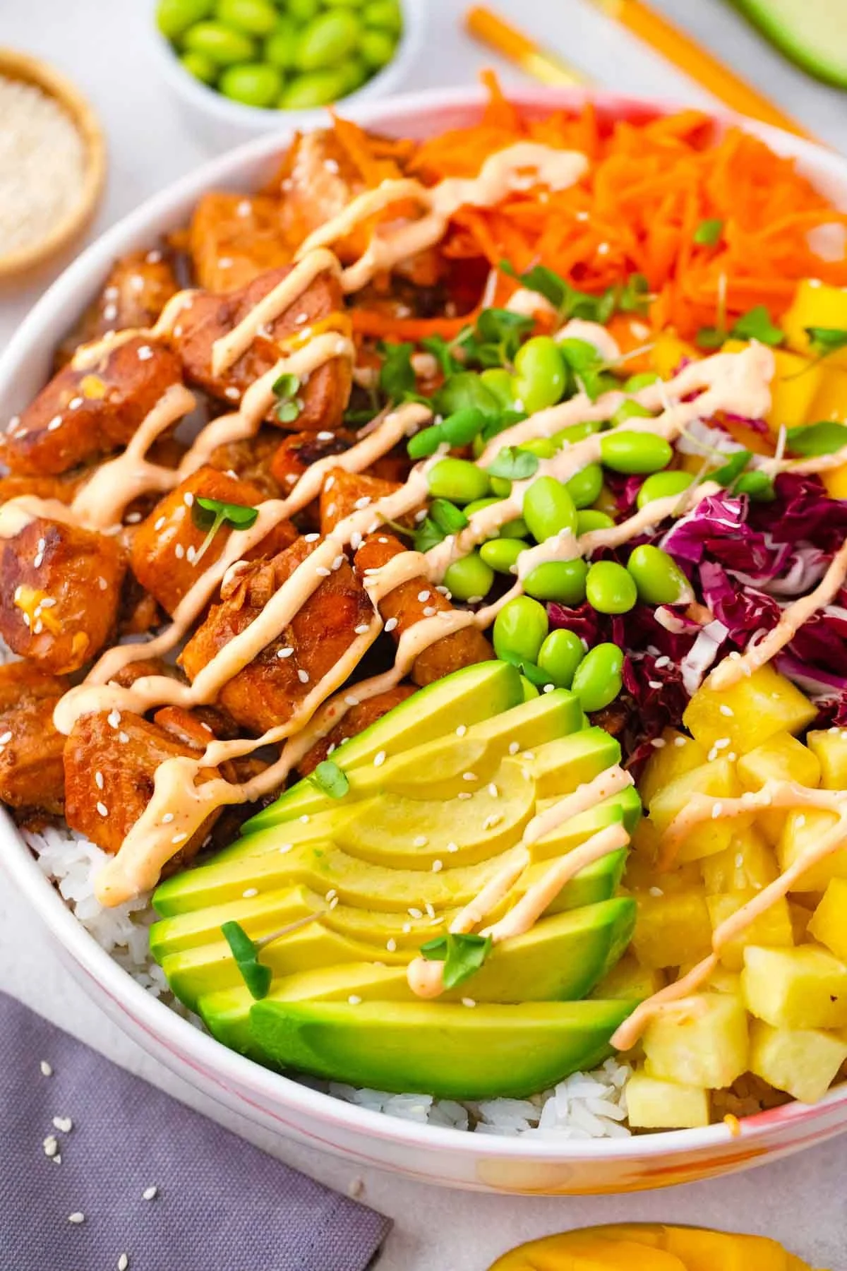 Seared Salmon Poke Bowl