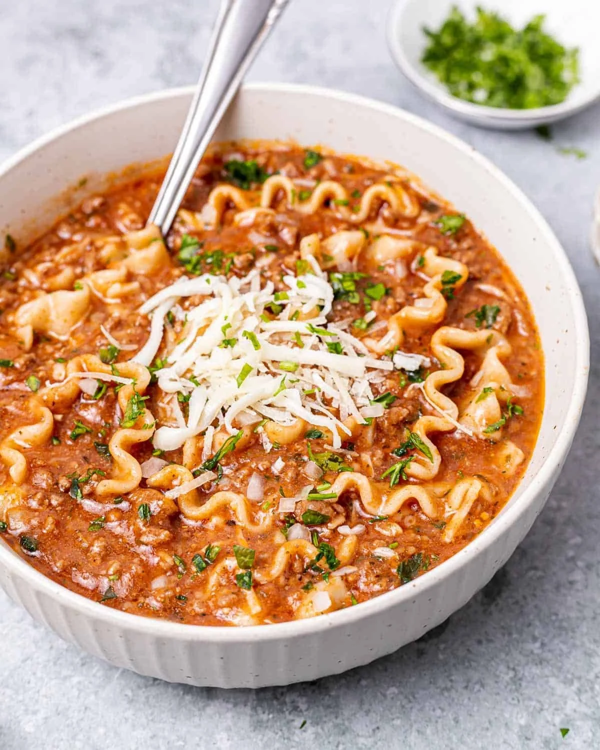 Simple Beef Lasagna Soup