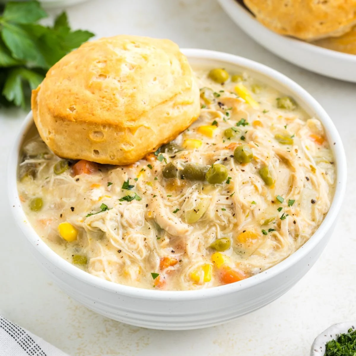 Simple Slow Cooker Chicken Pot Pie