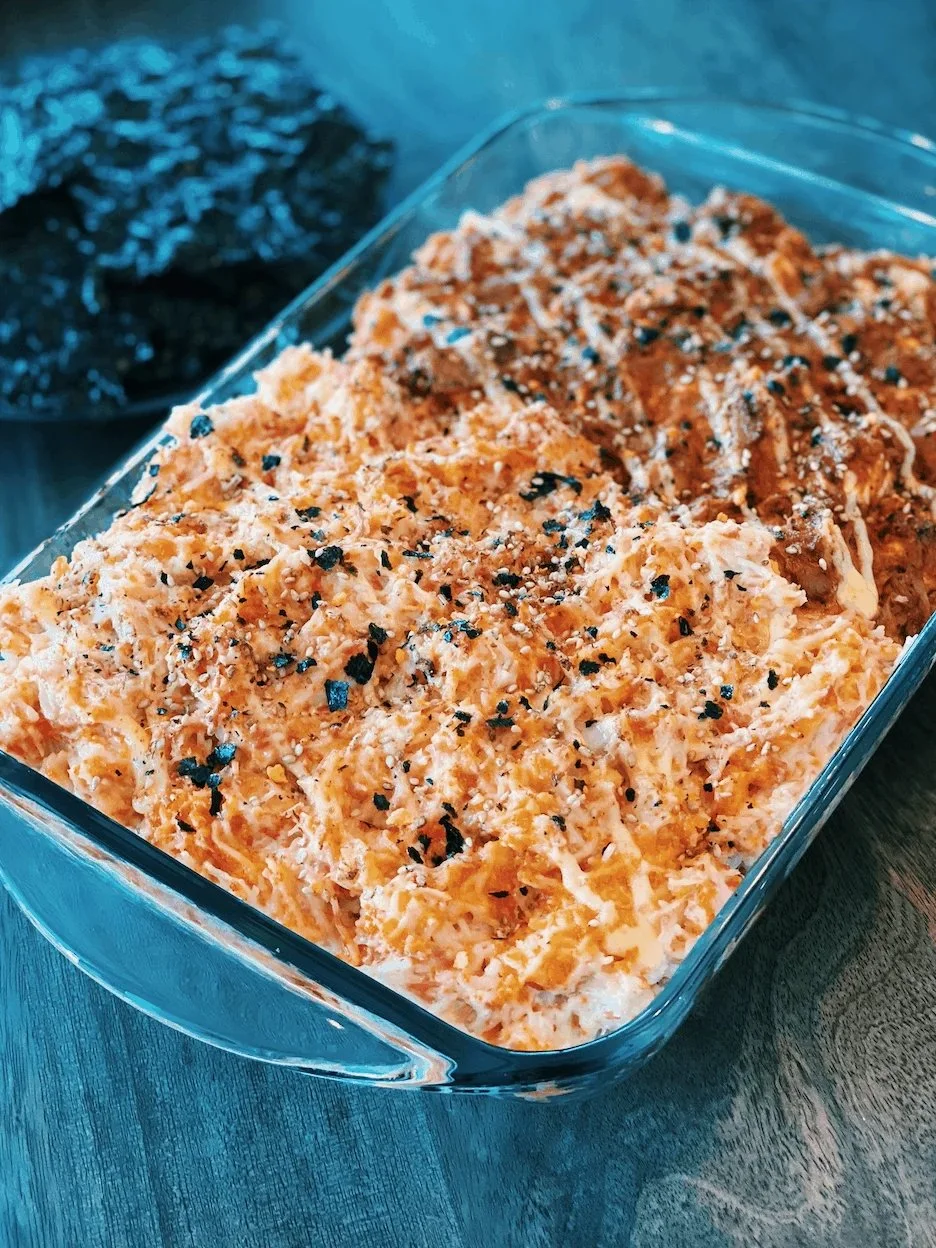 Spicy Tuna Creamy Crab Sushi Bake