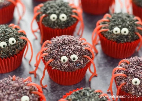 Decorative spider cupcake for a spooky Halloween party