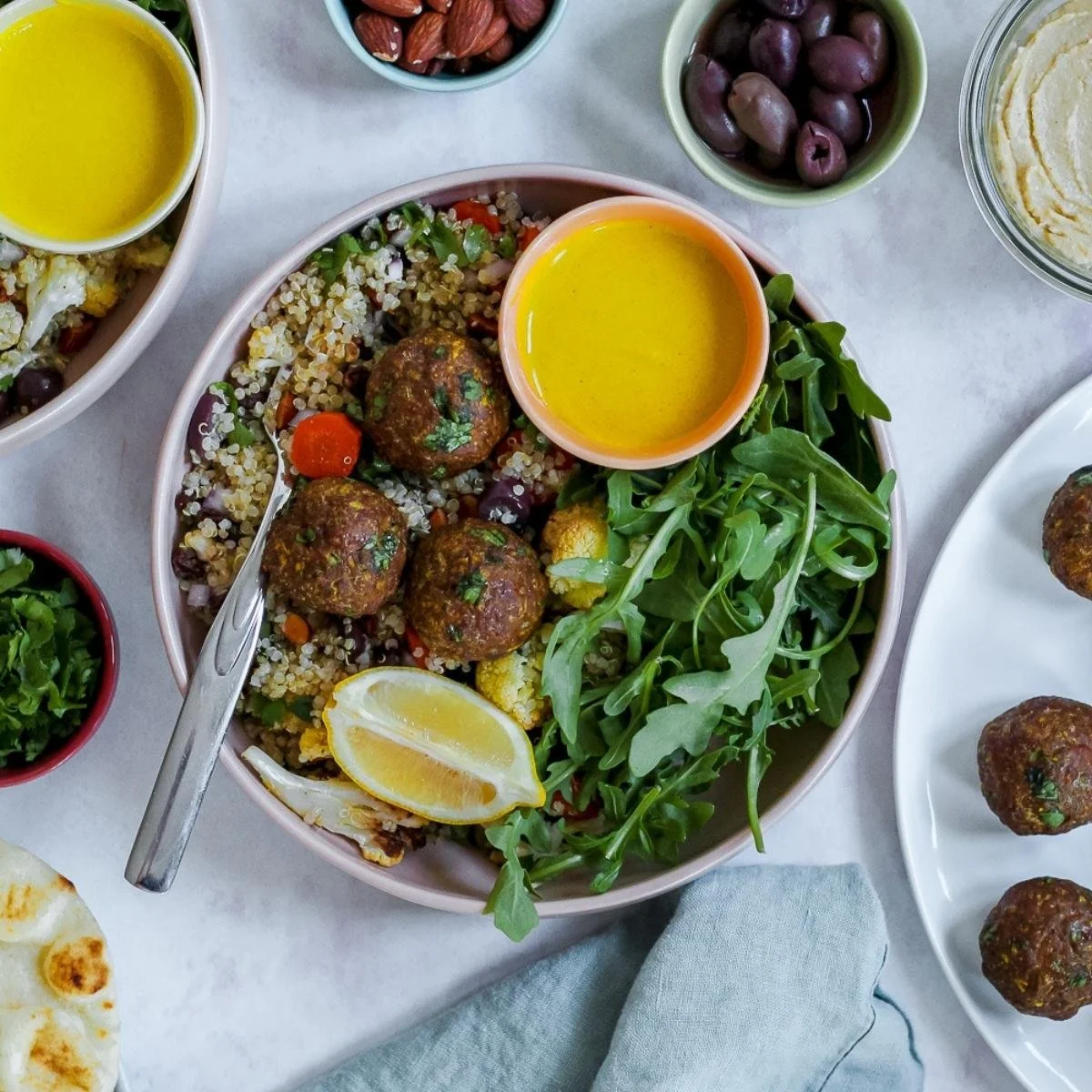 Tagine-Inspired Meatball Bowls