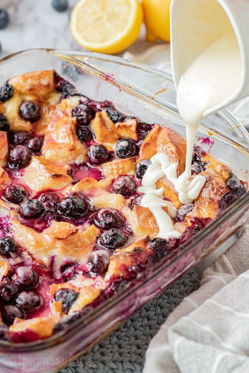 Zesty Lemon Blueberry Bread Pudding